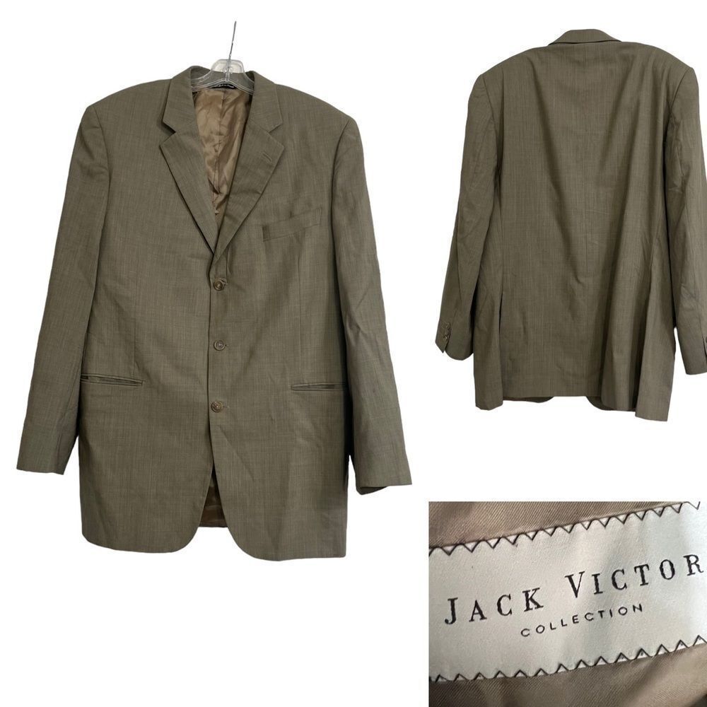 Jack Victor Collection blazer mens sport coat suit jacket 44L 3-button business‎